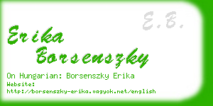 erika borsenszky business card